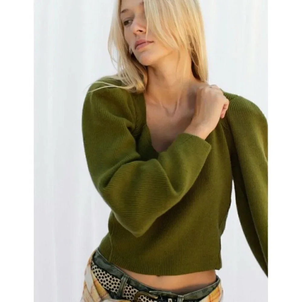 NEW FREE PEOPLE SAFFRON TOP RIBBED CUTOUT SW